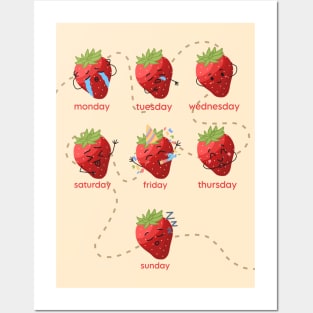 WEEKLY STRAWBERRY MOOD Posters and Art